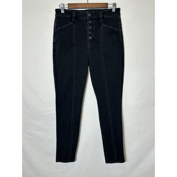 American Eagle Outfitters Women's The Dream Jean Button Fly Black Jeans Size 10S - Picture 1 of 4